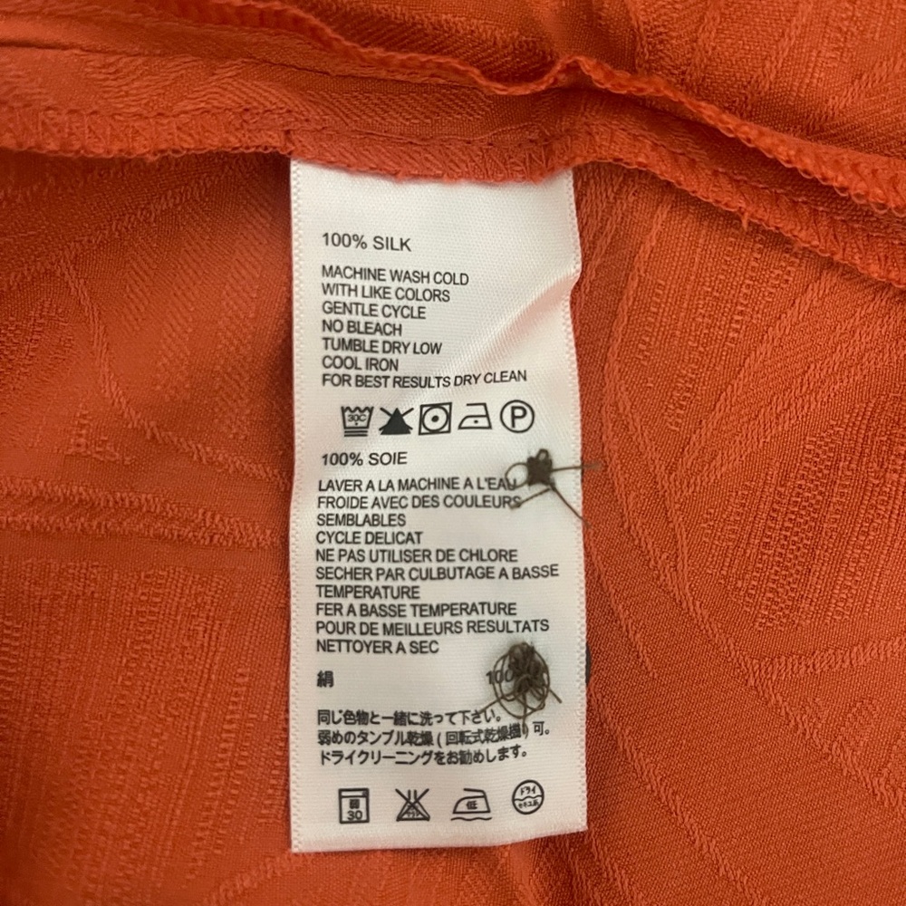 Tommy Bahama 100% Silk Hawaiian Style Short Sleeve Button Down Orange Size 3XT - Picture 9 of 10